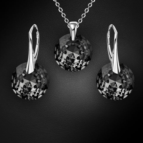 Серебряный комплект "Марианна (Silver Night)" с кристаллами Swarovski™